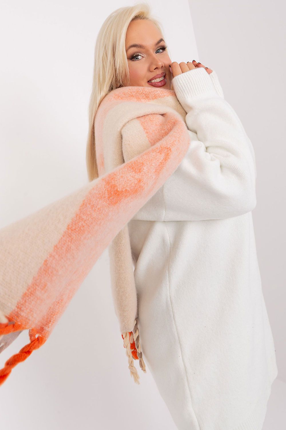 Wheaton Shawl Scarf - Orange Cream
