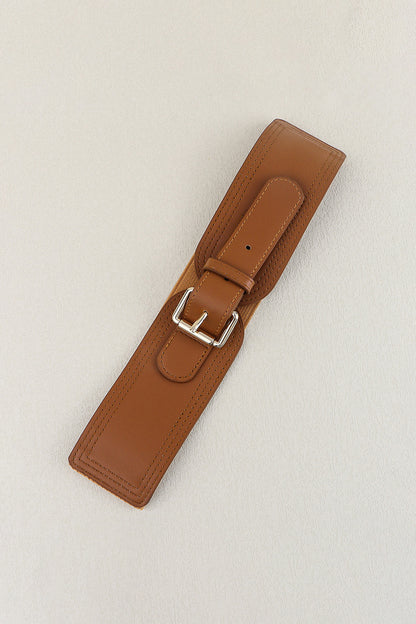 Madison Ave Elastic Wide PU Belt