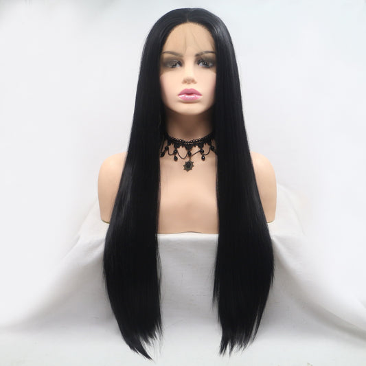 Morticia 13 x 3" Lace Front Wigs Synthetic Long Straight 24" 130% Density