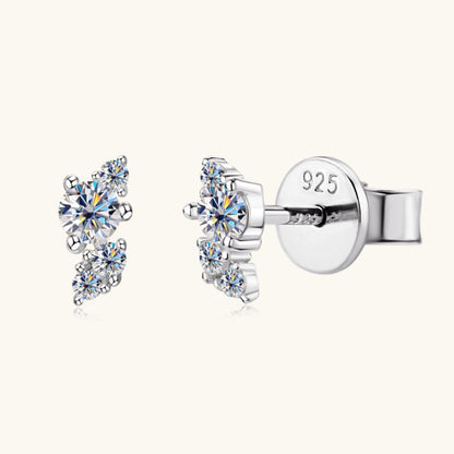 Rhomboid 925 Sterling Silver Moissanite Stud Earrings