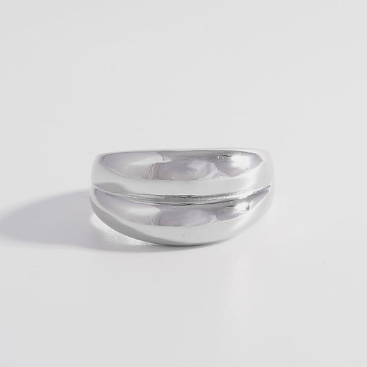 Stacked Bubble 925 Sterling Silver Bulging Ring