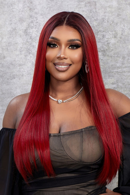Sherry 13 x 2" Lace Front Wigs Synthetic Straight 26" 150% Density