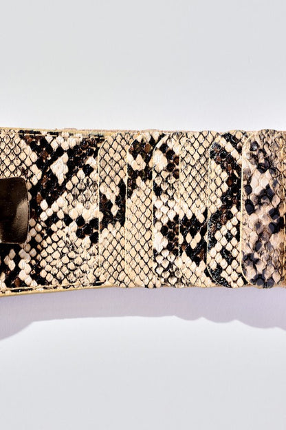 Snake Print Wide Fashion Belt