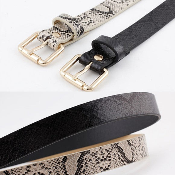 Liz Snake Print Vegan Leather Belt
