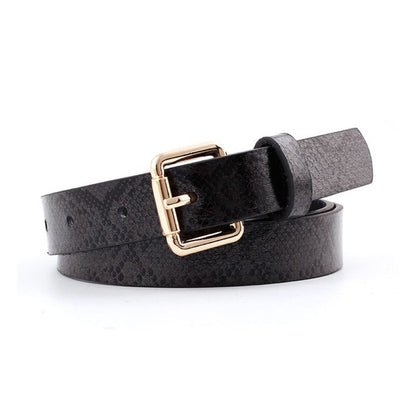 Liz Snake Print Vegan Leather Belt