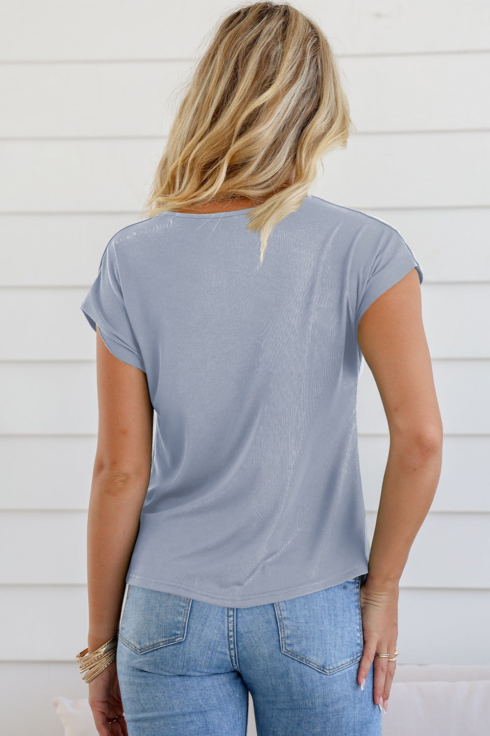 Versa Cowl Neck Short Sleeve T-Shirt