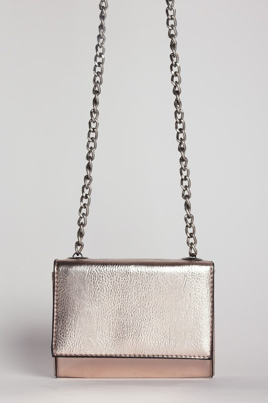 Jess Metallic Crossbody Clutch Bag