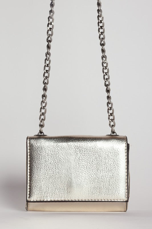 Jess Metallic Crossbody Clutch Bag