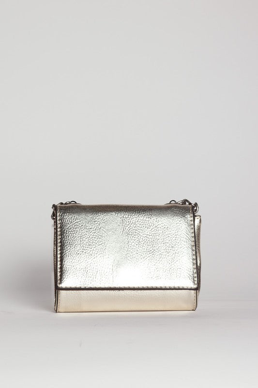 Jess Metallic Crossbody Clutch Bag