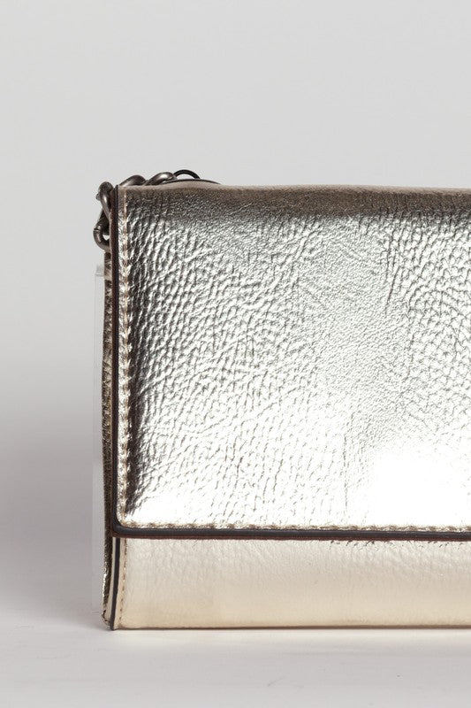 Jess Metallic Crossbody Clutch Bag