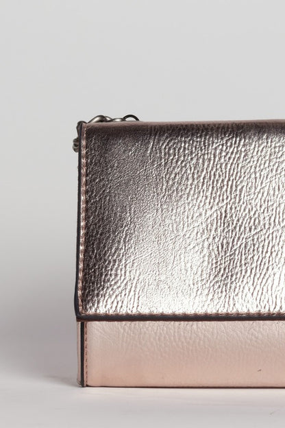 Jess Metallic Crossbody Clutch Bag