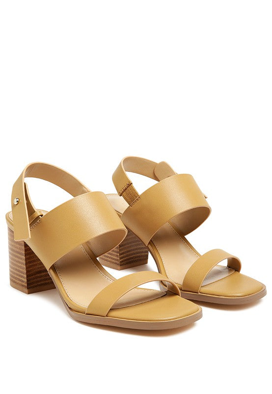 Gretchen Block Heel Slingback Leather Sandal