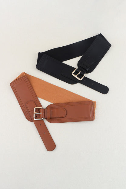Madison Ave Elastic Wide PU Belt