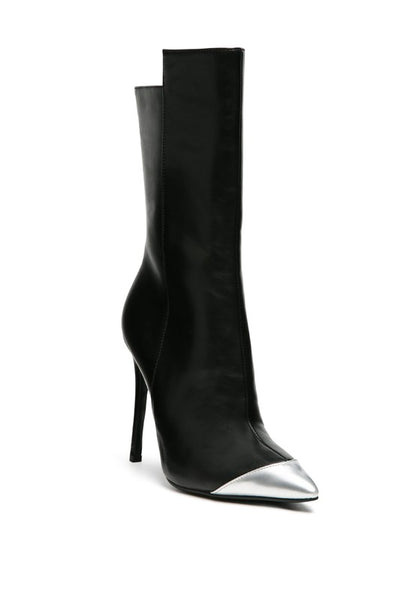 Metallic Toe Stiletto Twitch Bootie