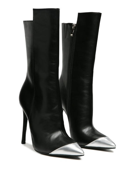 Metallic Toe Stiletto Twitch Bootie