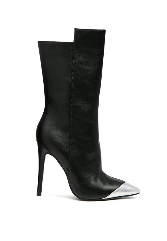 Metallic Toe Stiletto Twitch Bootie