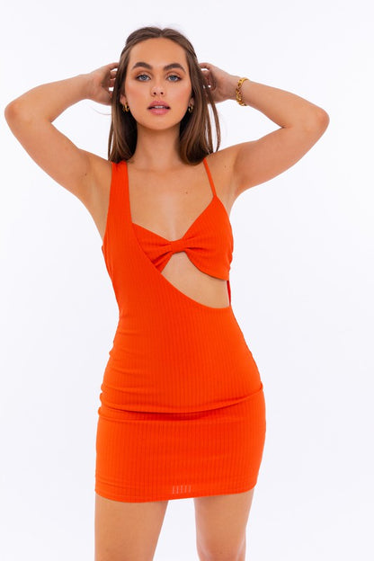 Alexa One Shoulder Mini Dress - Tomato