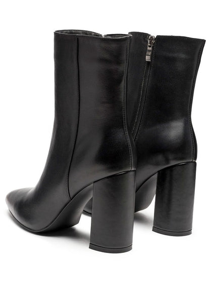 Marguerite Ankle-High Pointed Toe Block Heel Boots