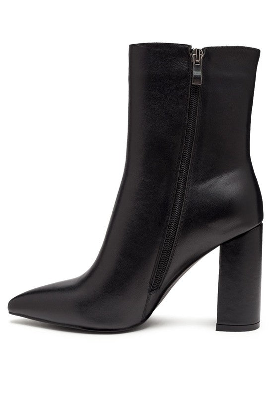 Marguerite Ankle-High Pointed Toe Block Heel Boots
