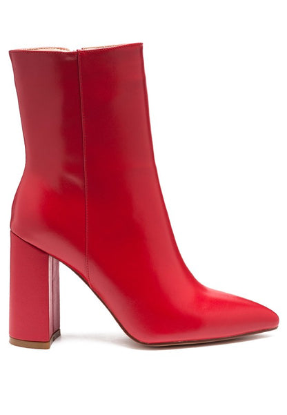 Marguerite Ankle-High Pointed Toe Block Heel Boots