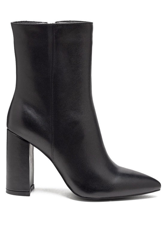 Marguerite Ankle-High Pointed Toe Block Heel Boots