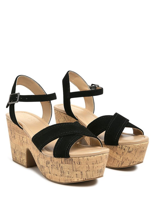 Ulla High Heeled Cork Block Sandal