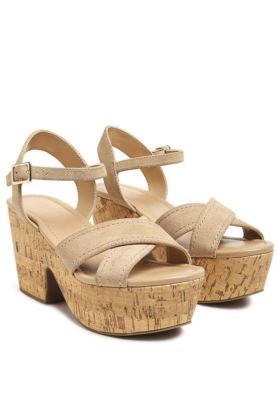 Ulla High Heeled Cork Block Sandal