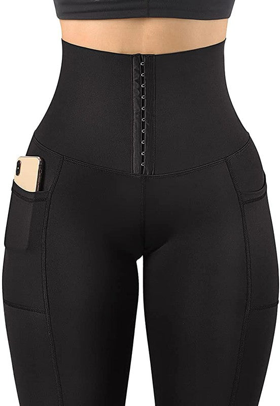 Soft Body Shaper Corset Leggings with Pockets