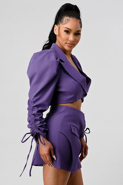 Bonham Blazer and Skirt Set - Grape