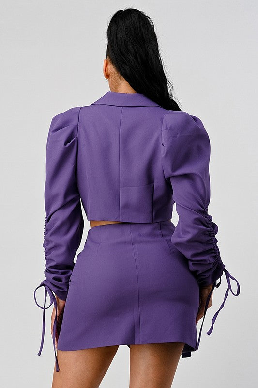 Bonham Blazer and Skirt Set - Grape