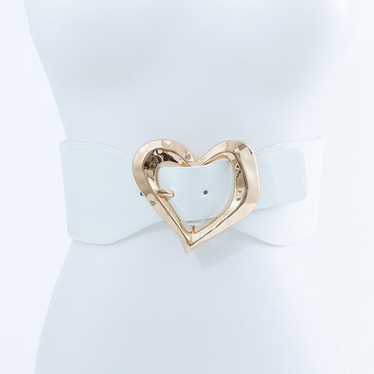 Gold Heart Shaped Buckle Waist Belt