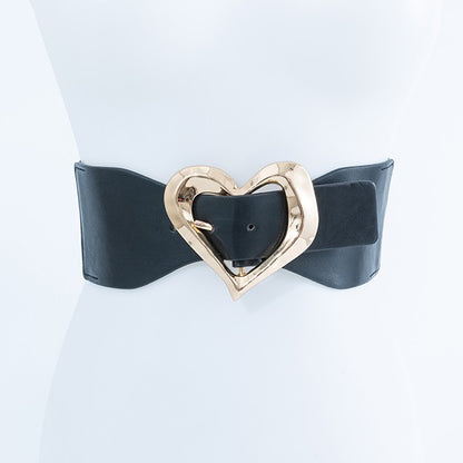 Gold Heart Shaped Buckle Waist Belt