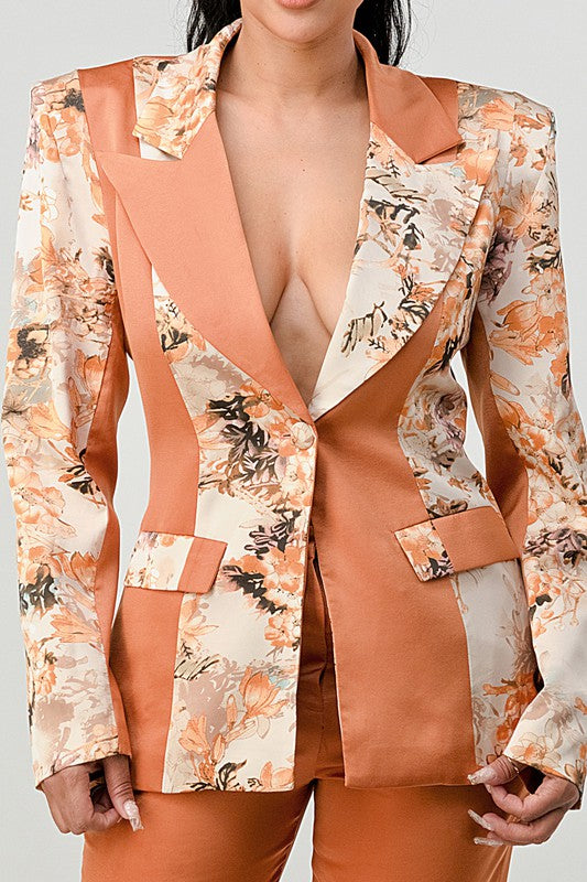 Transition Print Blazer and Pant Suit