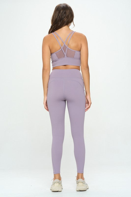 Cropped Sports Top and Leggings Activewear Set