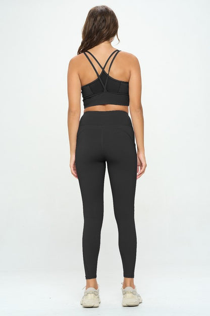 Cropped Sports Top and Leggings Activewear Set