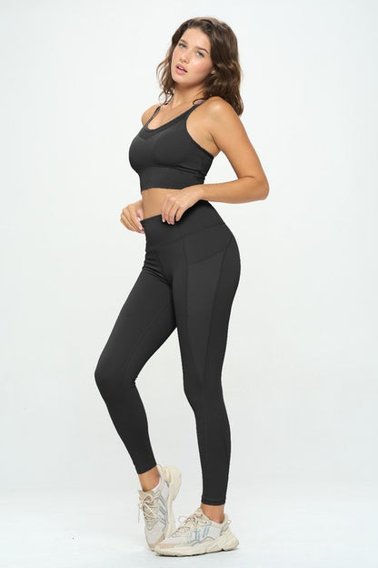 Cropped Sports Top and Leggings Activewear Set