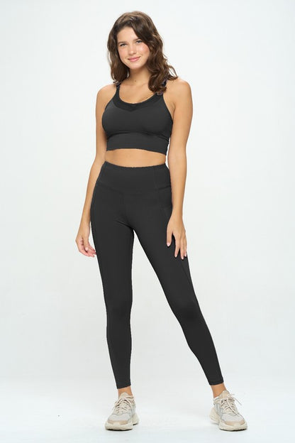 Cropped Sports Top and Leggings Activewear Set