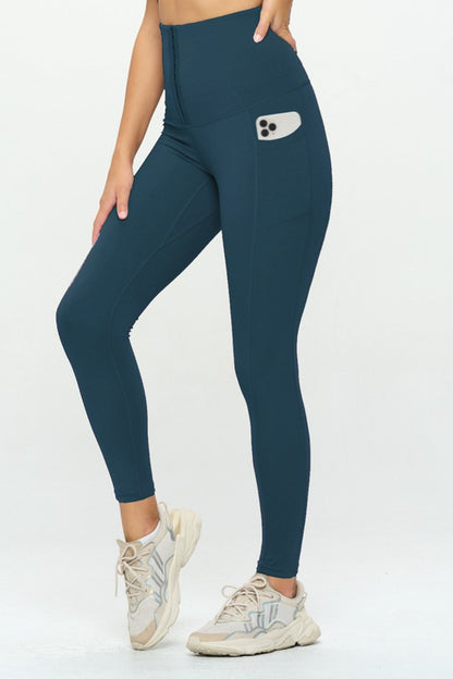 Soft Body Shaper Corset Leggings with Pockets