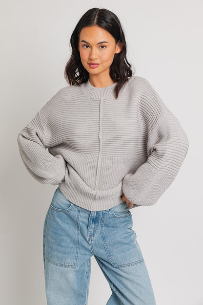 Noni Cotton Ribbed Knitted Sweater