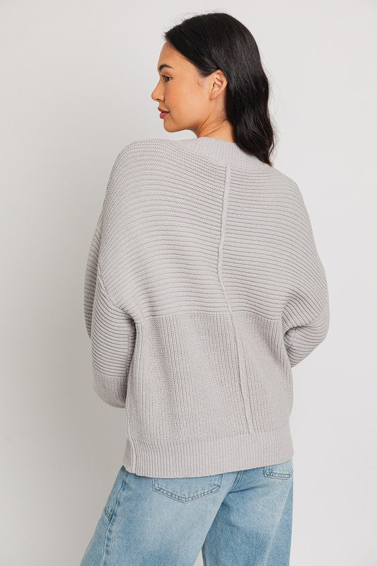 Noni Cotton Ribbed Knitted Sweater