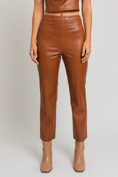 Darian Faux Leather Straight Pants