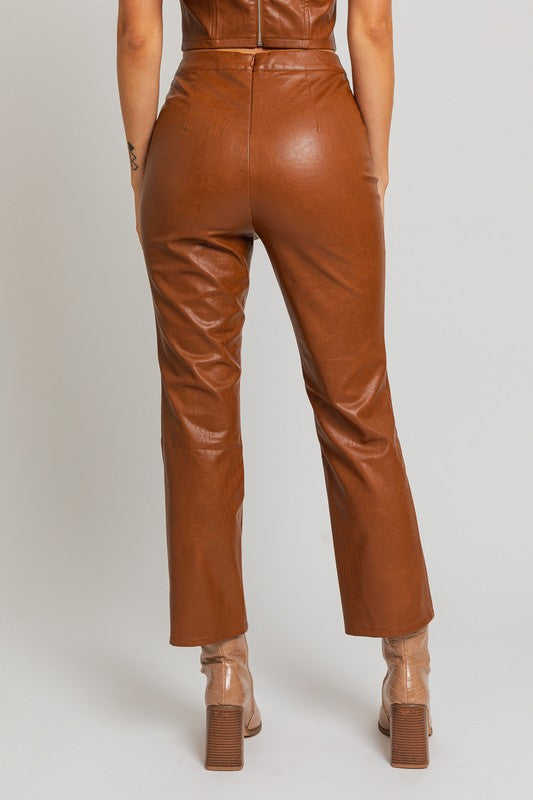 Darian Faux Leather Straight Pants