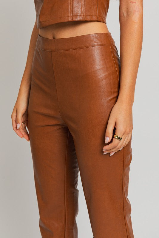 Darian Faux Leather Straight Pants