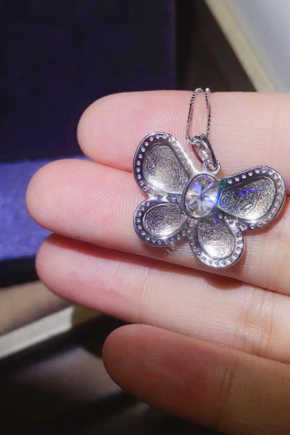 Butterfly Pendant 1 Carat Moissanite Necklace