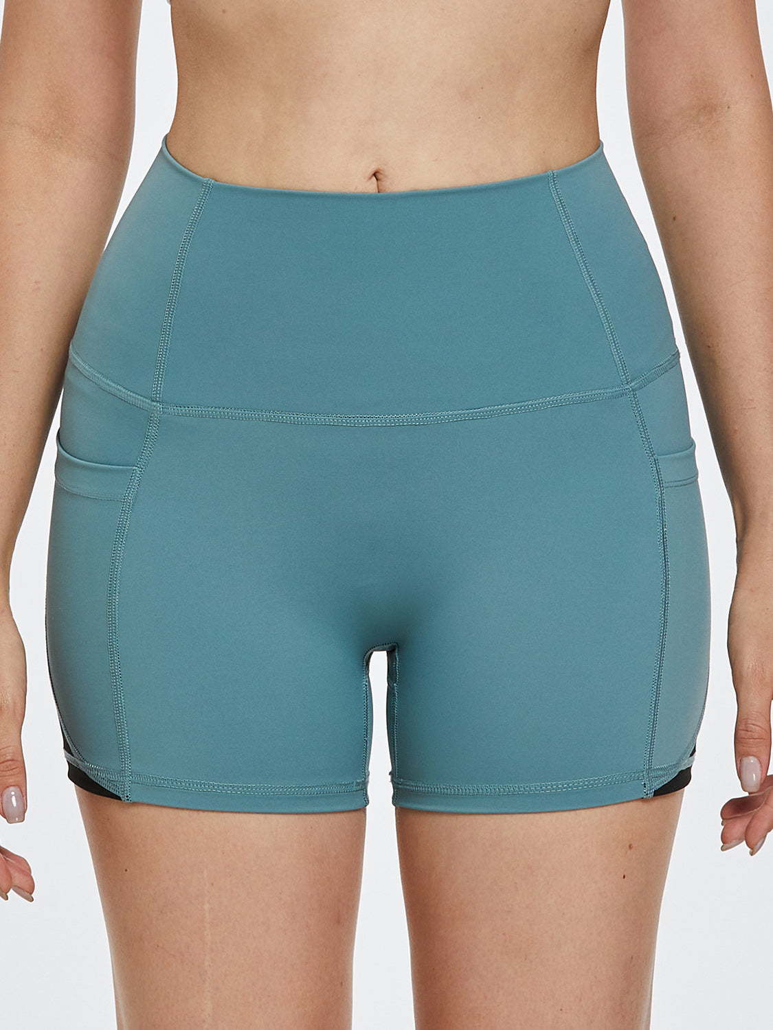 Side Swipe High Waist Active Shorts