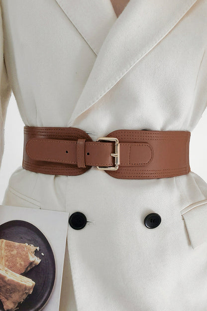 Madison Ave Elastic Wide PU Belt