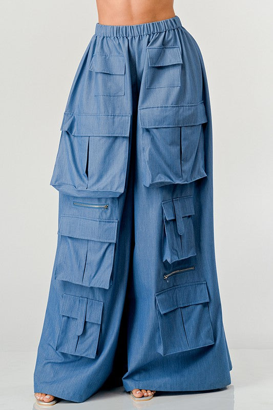 Wide Multi Pocket Cargo Pant