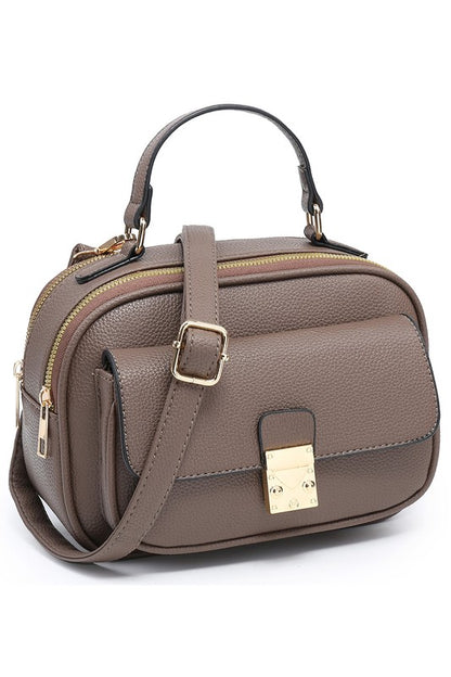 Top Handle Front Pocket Crossbody Bag