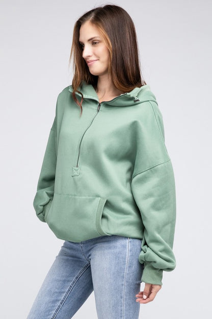 Stitch Detailed Cotton Elastic Hem Hoodie