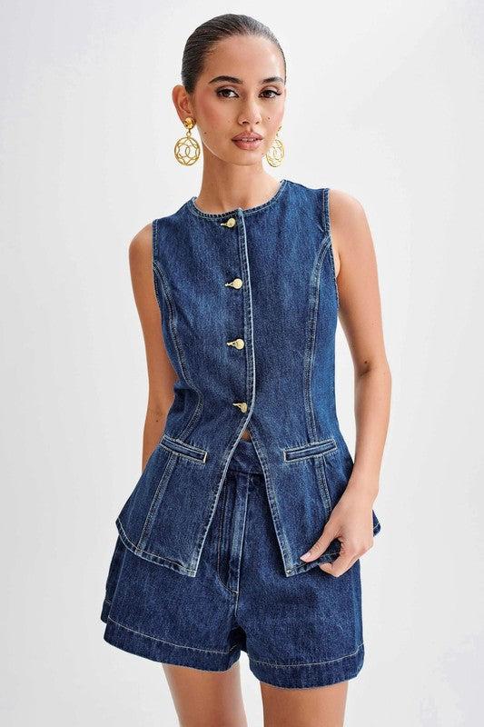 Women Fashion Denim Two Piece